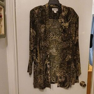 Animal Print Open Jacket